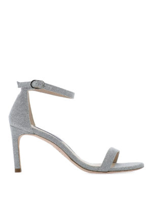 Stuart Weitzman: sandali - Sandali Nunakedstraight in lurex argento