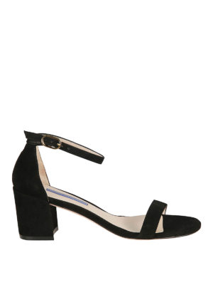Stuart Weitzman: sandali - Sandali Simple in suede con tacco