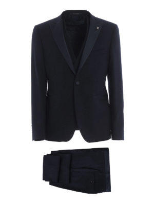 TAGLIATORE: completi da sera - Smoking con gilet in lana super 120's