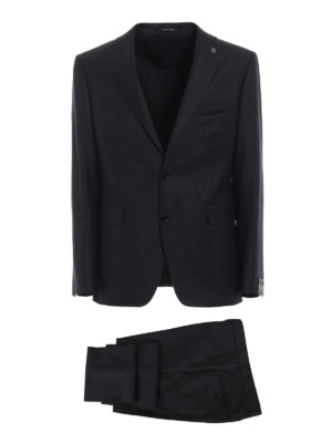 TAGLIATORE: completi da cerimonia - Completo grigio in lana Super 110'S gessata