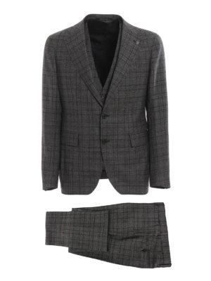TAGLIATORE: completi da cerimonia - Completo tre pezzi in lana a quadri