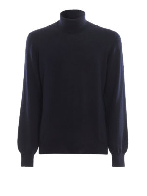 TAGLIATORE: Turtlenecks & Polo necks - Blue worsted wool turtleneck