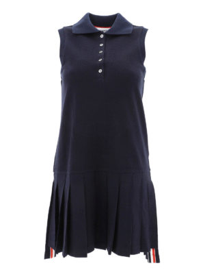 THOM BROWNE: short dresses - Pleated skirt cotton dress