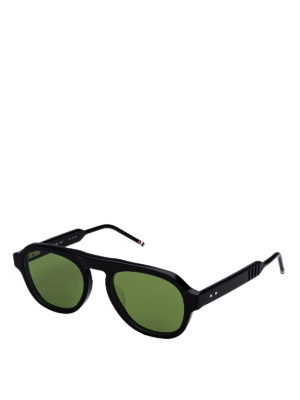 THOM BROWNE: sunglasses - Black acetate frame tinted lens sunglasses