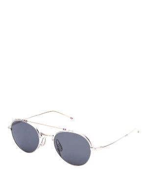 THOM BROWNE: sunglasses - Gold-tone and silver aviator sunglasses