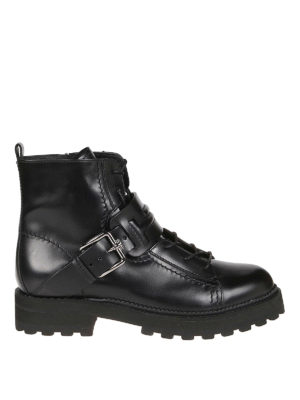 TOD'S: tronchetti - Anfibi neri in pelle