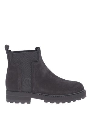 TOD'S: ankle boots - Black suede Chelsea boots