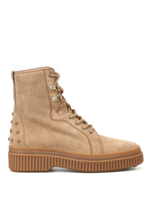 TOD'S: tronchetti - Tronchetti stringati in camoscio