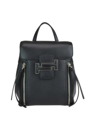 TOD'S: zaini - Zainetto Double T nero in pelle