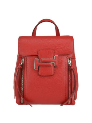 TOD'S: zaini - Zainetto Double T color rosso vivo