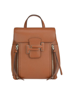 TOD'S: zaini - Zainetto Double T color cuoio