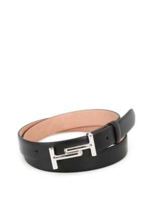 Tod'S: belts - Double T black leather belt