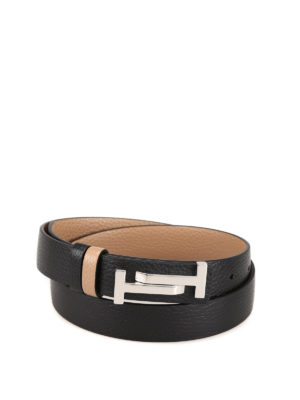 TOD'S: cinture - Cintura reversibile in pelle martellata