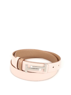 TOD'S: cinture - Cintura reversibile in pelle martellata
