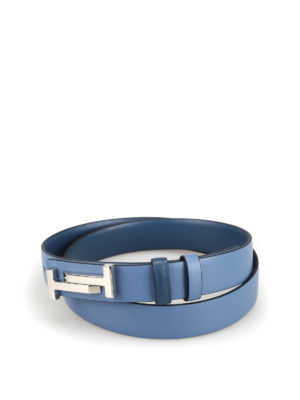 TOD'S: cinture - Cintura reversibile in pelle con doppia T