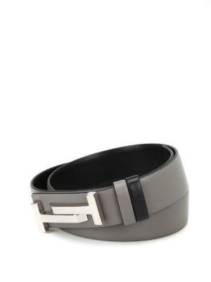 TOD'S: cinture - Cintura reversibile in pelle con doppia T