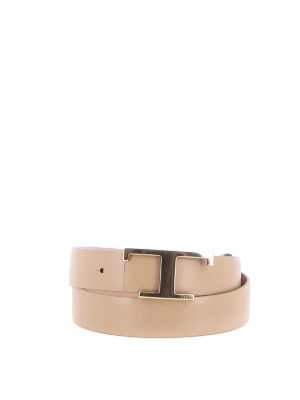 TOD'S: belts - T buckle smooth leather belt