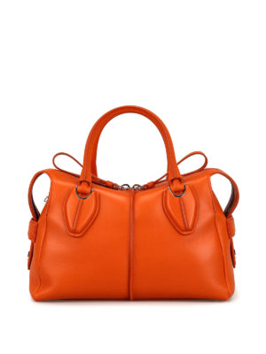 TOD'S: bauletti - Bauletto D-Styling piccolo in pelle arancione