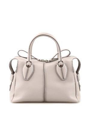 TOD'S: bauletti - Bauletto grigio in pelle liscia