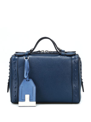 TOD'S: bauletti - Bauletto in pelle blu petrolio