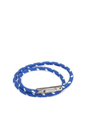 TOD'S: Bracciali e Braccialetti - Bracciale doppio giro in pelle intrecciata
