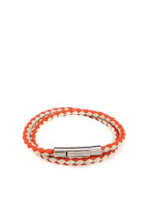 TOD'S: Bracciali e braccialetti - Bracciale MyColors pelle grigia e arancio