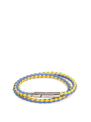 TOD'S: Bracciali e braccialetti - Bracciale MyColors in pelle blu e gialla