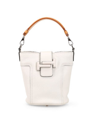 TOD'S: Secchielli - Piccolo secchiello Doppia T in pelle