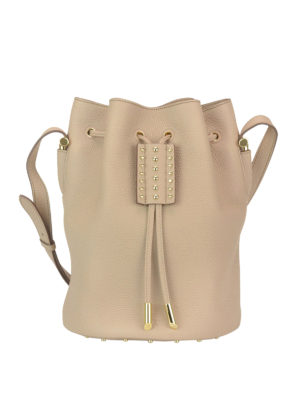 TOD'S: Secchielli - Borsa a secchiello in pelle martellata