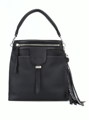 TOD'S: Secchielli - Secchiello Thea Small in pelle nera