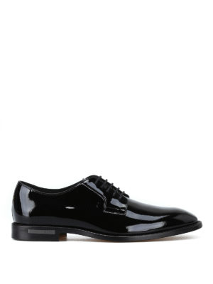 TOD'S: classiche - Derby stringate in vernice nera