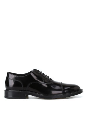 TOD'S: classiche - Oxford stringate in pelle spazzolata