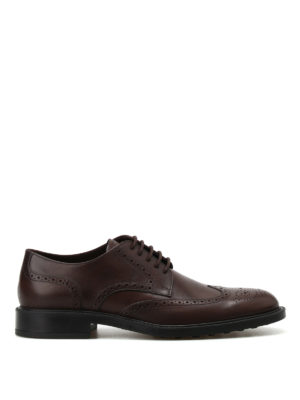 Tod'S: classic shoes - Semiglossy leather Derby brogues