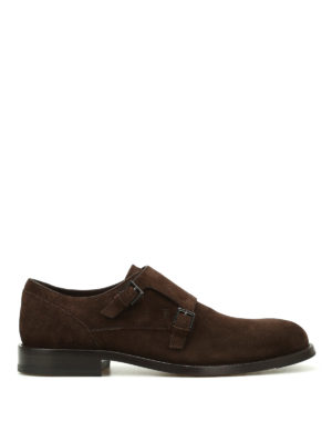 TOD'S: classiche - Classiche monk strap in camoscio