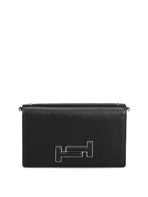 TOD'S: pochette - Clutch in pelle nera