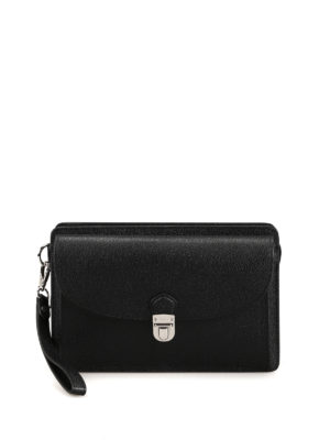 TOD'S: pochette - Busta porta documenti in pelle nera
