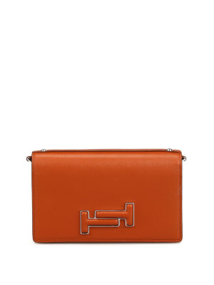 TOD'S: pochette - Clutch in pelle marrone