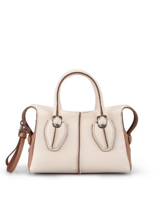 TOD'S: borse a tracolla - Tracolla a bauletto in pelle bicolore