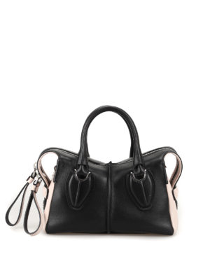 TOD'S: borse a tracolla - Tracolla a bauletto in pelle bicolore