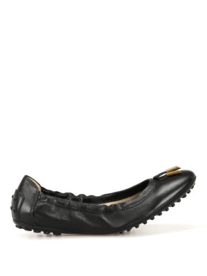 TOD'S: ballerine - Ballerine ripiegabili in pelle liscia