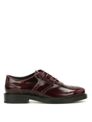 TOD'S: scarpe stringate - Francesine lucide dettagli brogue