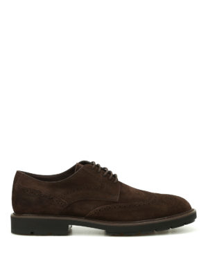 Tod'S: lace-ups shoes - Soft suede brogued lace-ups