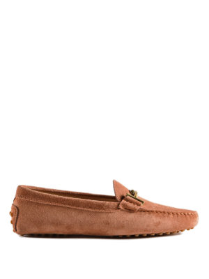 TOD'S: Mocassini e slippers - Mocassino beige Double T in camoscio