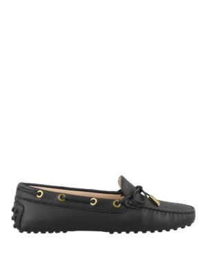 TOD'S: Mocassini e slippers - Mocassino Gommino driver nero in pelle