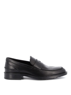 TOD'S: Loafers & Slippers - Black leather loafers