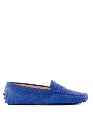 TOD'S: Mocassini e slippers - Mocassino bluette Gommini in pelle