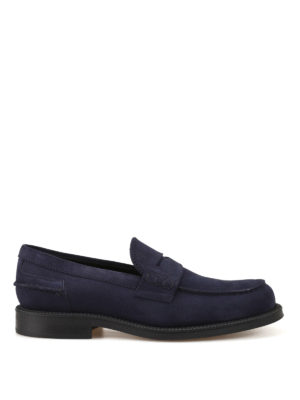 TOD'S: Mocassini e slippers - Mocassini in camoscio color blu notte