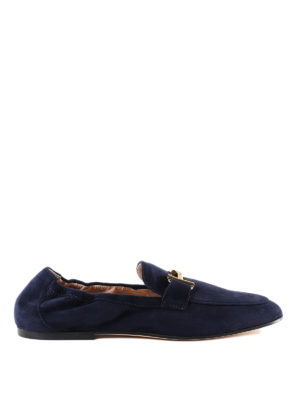 TOD'S: Mocassini e slippers - Mocassini in camoscio blu con elastico