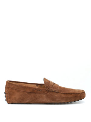 TOD'S: Mocassini e slippers - Mocassini driver camoscio marrone