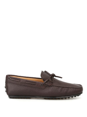 Tod'S: Loafers & Slippers - City Gommino coffee leather loafers